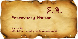 Petrovszky Márton névjegykártya